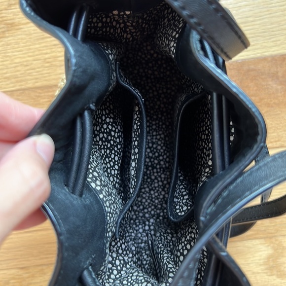 Loeffler Randall black leather and straw drawstring crossbody - Picture 7 of 11